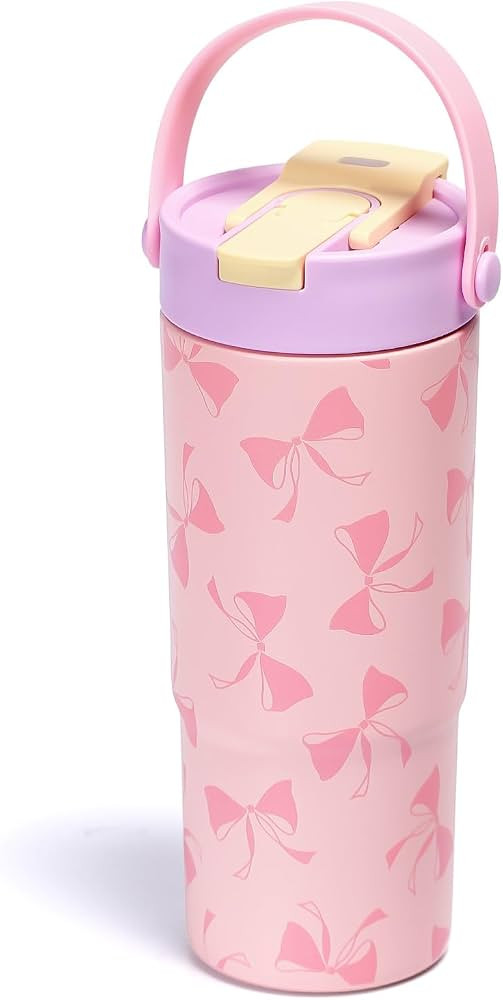 Stainless Steel Tumbler with Straw, 660ml/22oz Tumbler with Leak Proof 2-in-1 Lid, Reusable Doubl... | Amazon (UK)