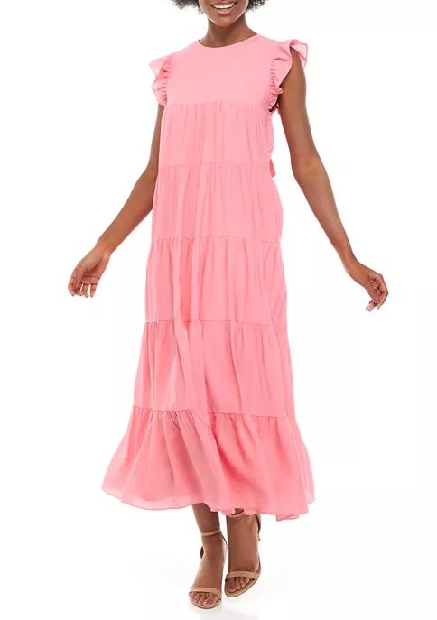 Flutter Sleeve Tiered Maxi Dress | Belk