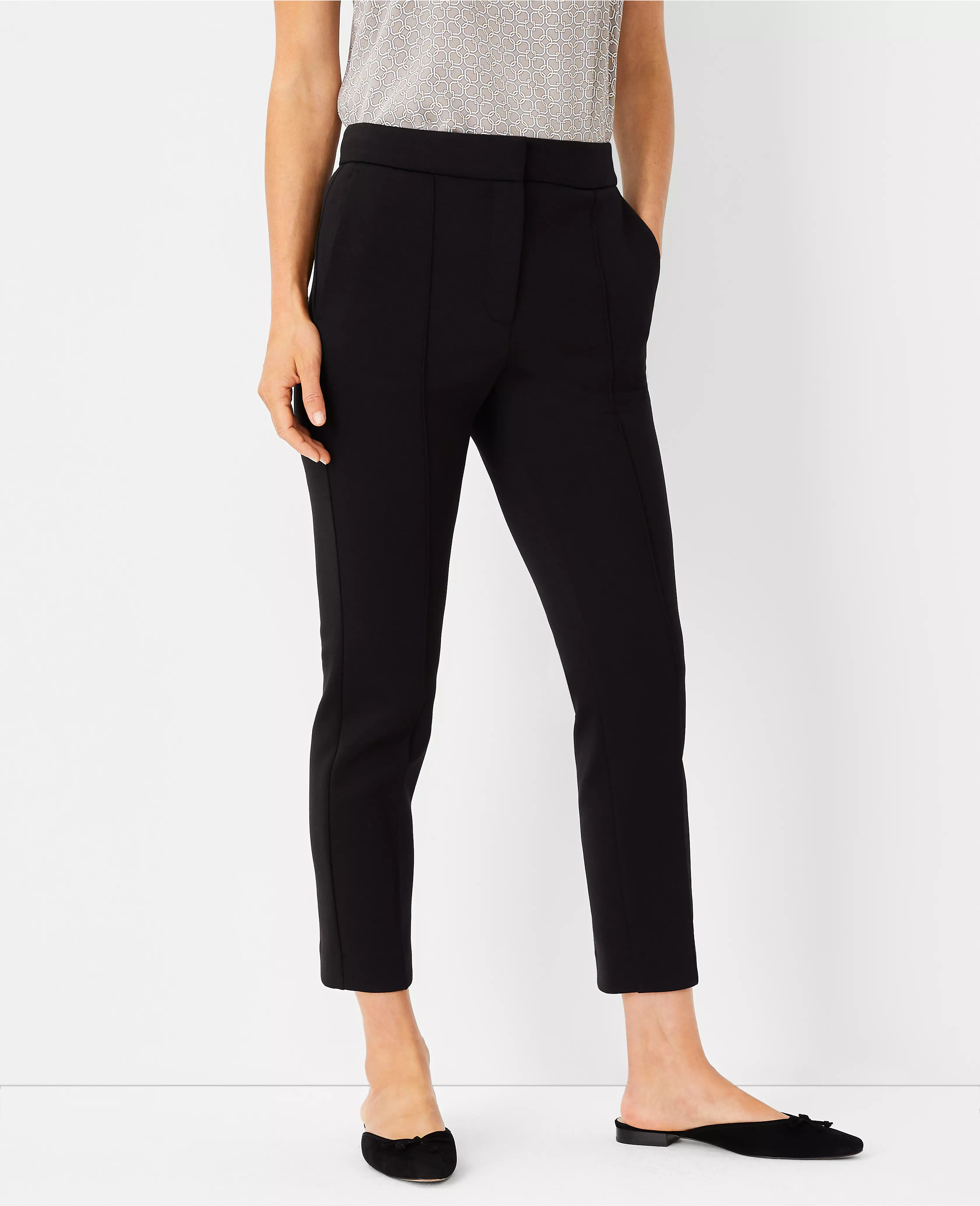 The Pintucked Ankle Pant in Double Knit | Ann Taylor (US)