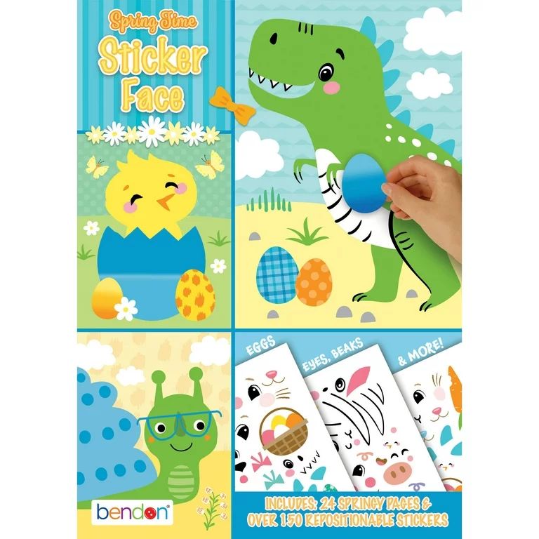 Easter Dinosaur 24 Page Create a Face Sticker Book, Paperback Multicolor | Walmart (US)