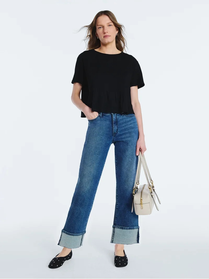 Scoop Women's and Women's Plus Benton Cuffed Ankle Jeans, 25", 27", and 29" Inseams, Sizes 0-26W ... | Walmart (US)