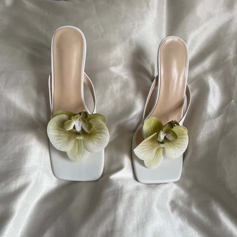 Green Orchid Colour Flower thong Style Shoe Option for Bigger Sizes - Etsy | Etsy (US)