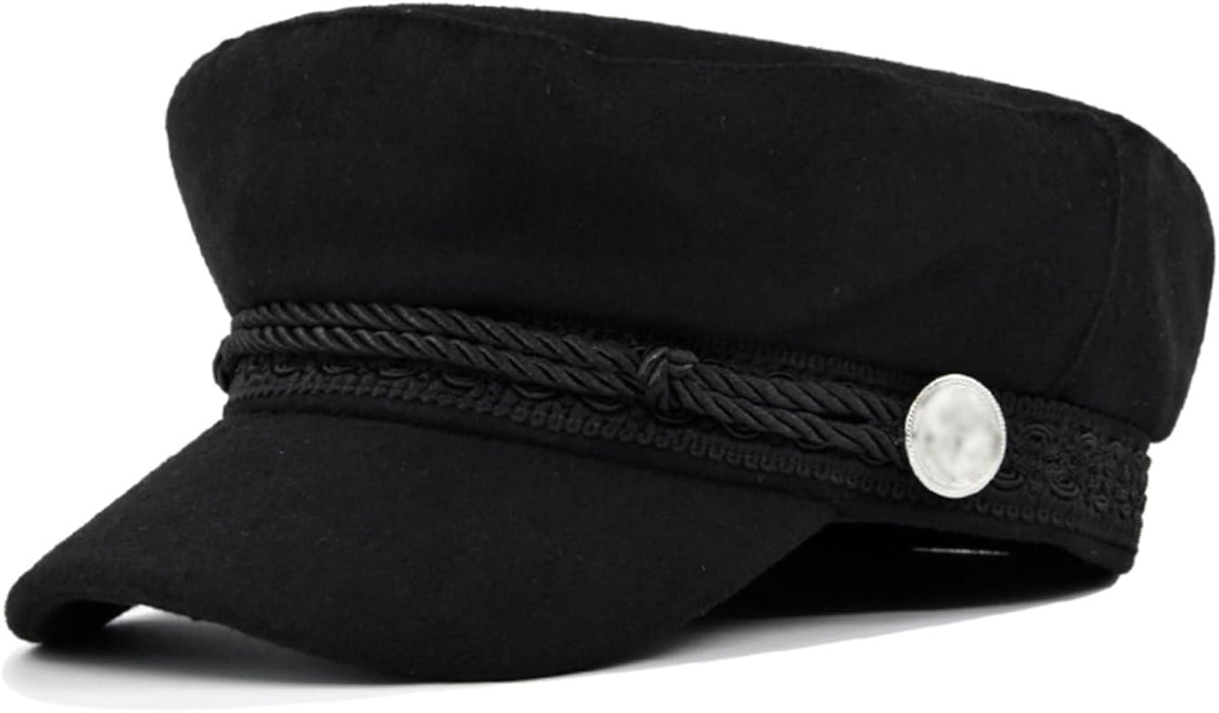 Womens Fashion Black Chauffeur Hat Visor Beret Baker Boy Hat Peaked Cap for All Seasons | Amazon (US)