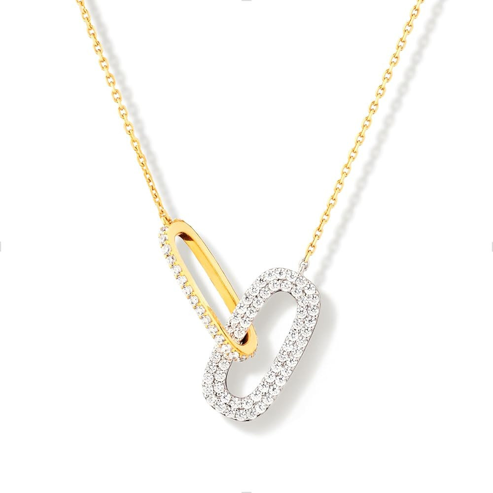 STORYJEWELLERY Mixed Metal Necklace, Two Tone Necklace for Women, 925 Sterling Silver Necklaces, ... | Amazon (US)