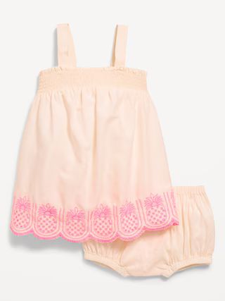 Sleeveless Smocked Embroidered Top and Bloomer Shorts Set for Baby | Old Navy (US)