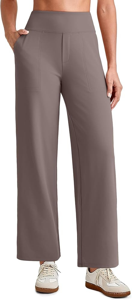 G4Free EverGoing Wide Leg Ankle Pants for Women 7/8 Length Yoga Dress Pants High Waist Stretch wi... | Amazon (US)