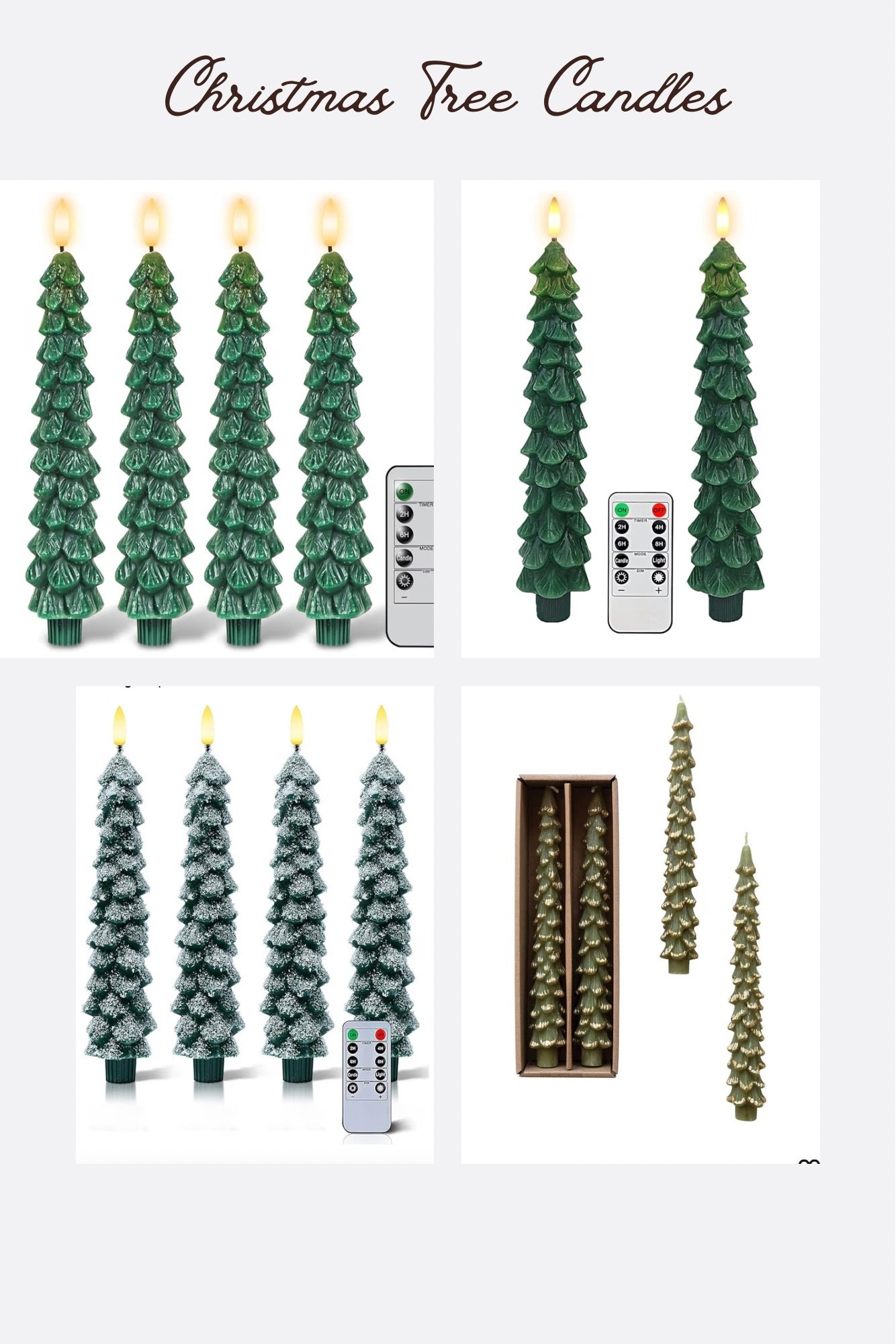 Christmas tree candles 
Christmas decorrations

#LTKSeasonal #LTKHome #LTKHoliday
