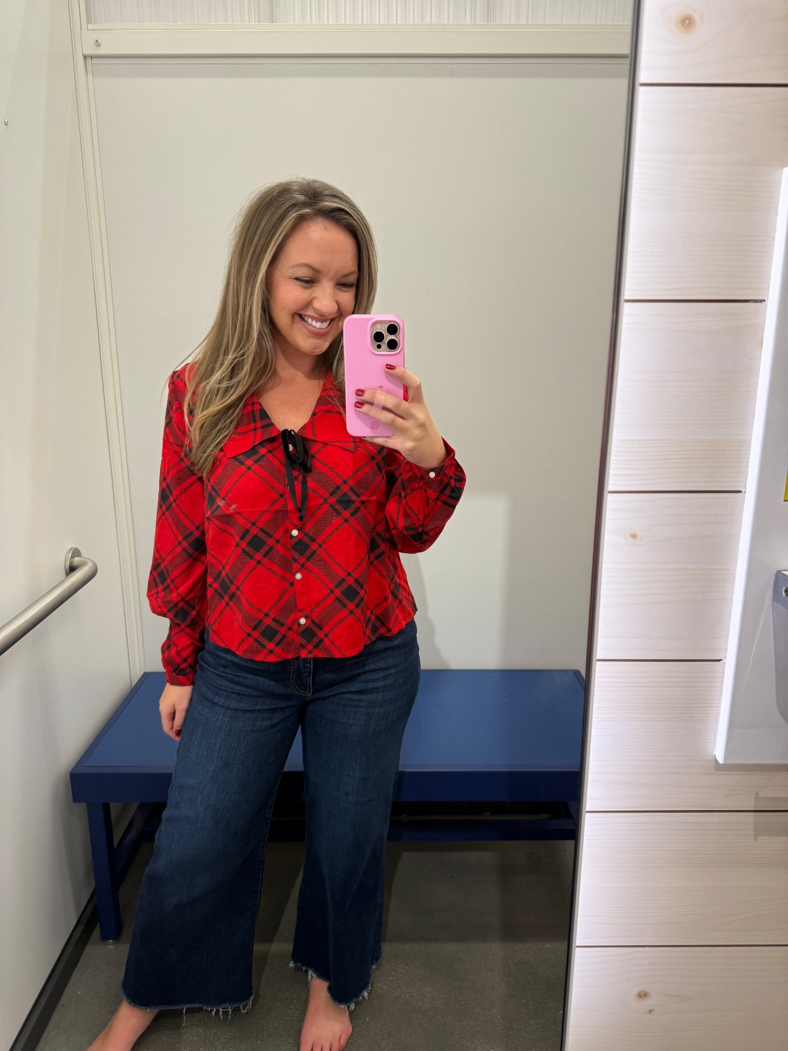 Plaid Holiday top! I am 5'5" Size 8/10 wearing Medium! This print comes in a dress too!

holiday top , christmas top, old navy, plaid top, christmas outfit, cute top and jeans #holidaytop #christmastop #christmasoutfit 

 #LTKHoliday #LTKSeasonal #LTKFindsUnder50