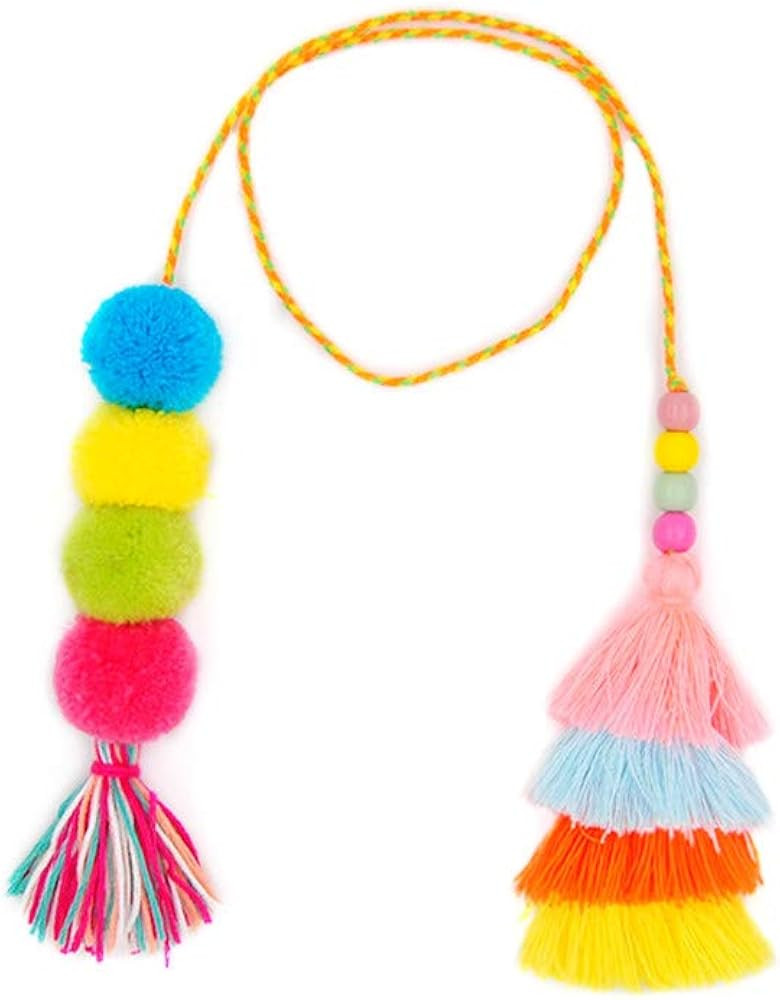 Cute Pom Pom Tassel Boho Bag Charm Pendant Keyring Keychain for Women Purse Handbag Decor | Amazon (US)