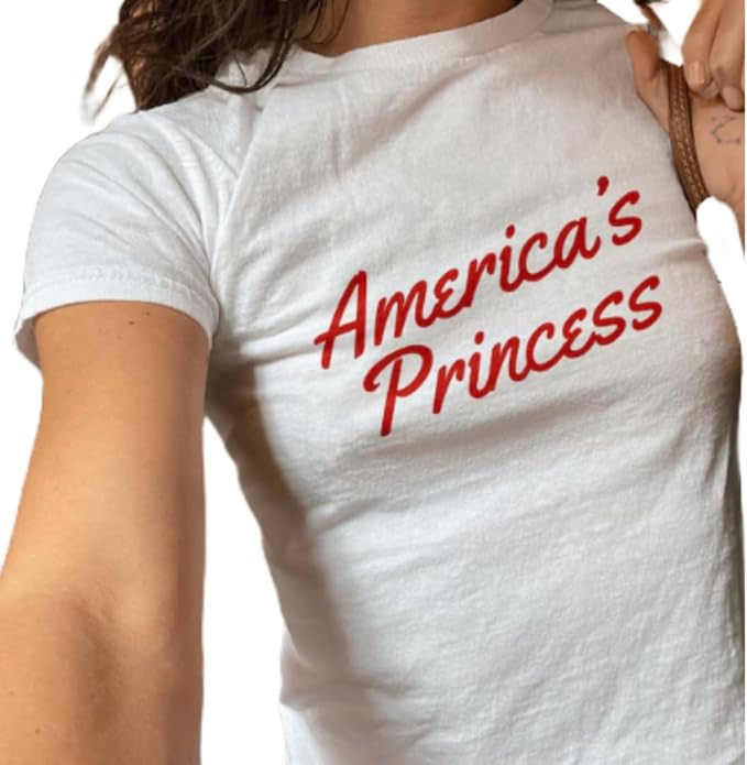 America's Princess Red Letter Fitted Tee – Casual Chic for Coffee & Mall Outings, y2k | Amazon (US)