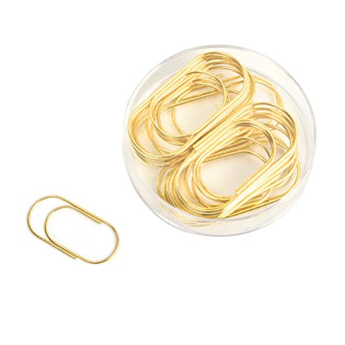 Gold Jumbo Big Paper Clips, 20pcs Oversized Gold Paperclips 50mm/2 inch Non Skid Smooth Finish Steel Wire Office Supply Accessories | Amazon (US)