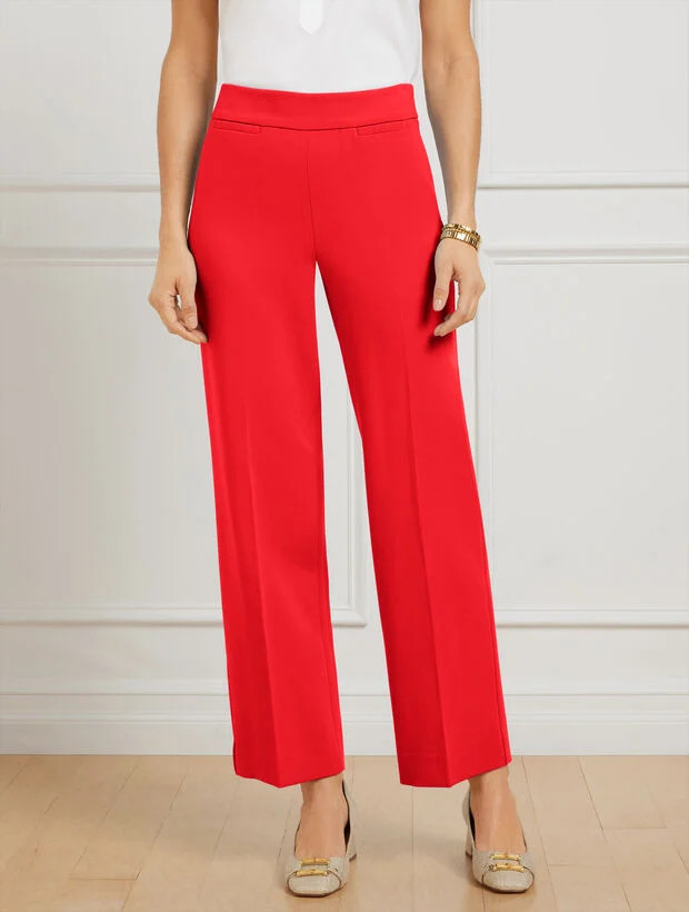 Tailored Stretch Slim Wide Ankle Pants | Talbots