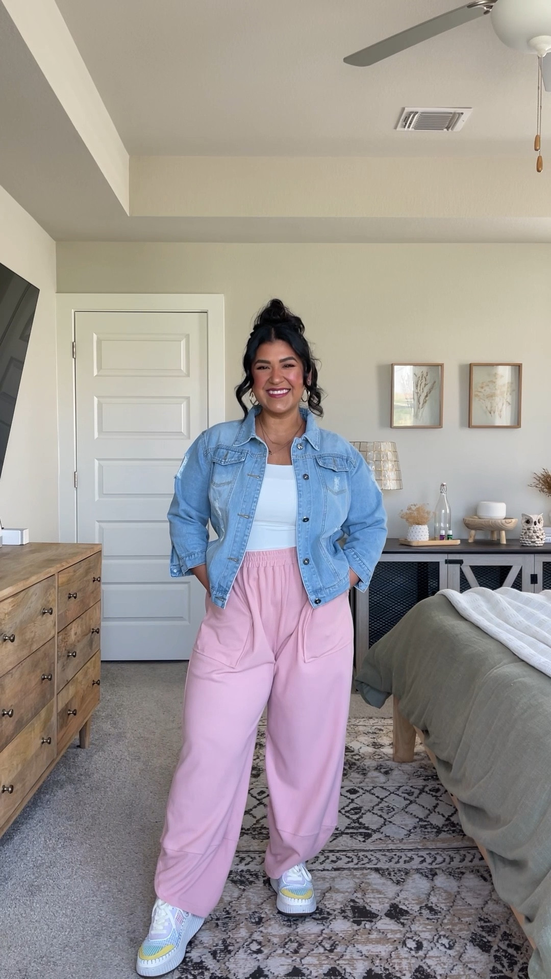 I’m 5’1”, size 10-12, all outfits from Amazon!

OUTFIT 1: tank and jacket size large, pants size XL (size up!), tennies shade Rainbow and true to size.

OUTFIT 2: tank and cardigan size large, pants size XL (size up!), flats true to size 

OUTFIT 3: overalls size large and lots of stretch, top size large, tennies shade rainbow and true to size

OUTFIT 4: graphic tee size large, dress size large, tennies true to size 



#LTKMidsize #LTKBacktoSchool #LTKFindsUnder50