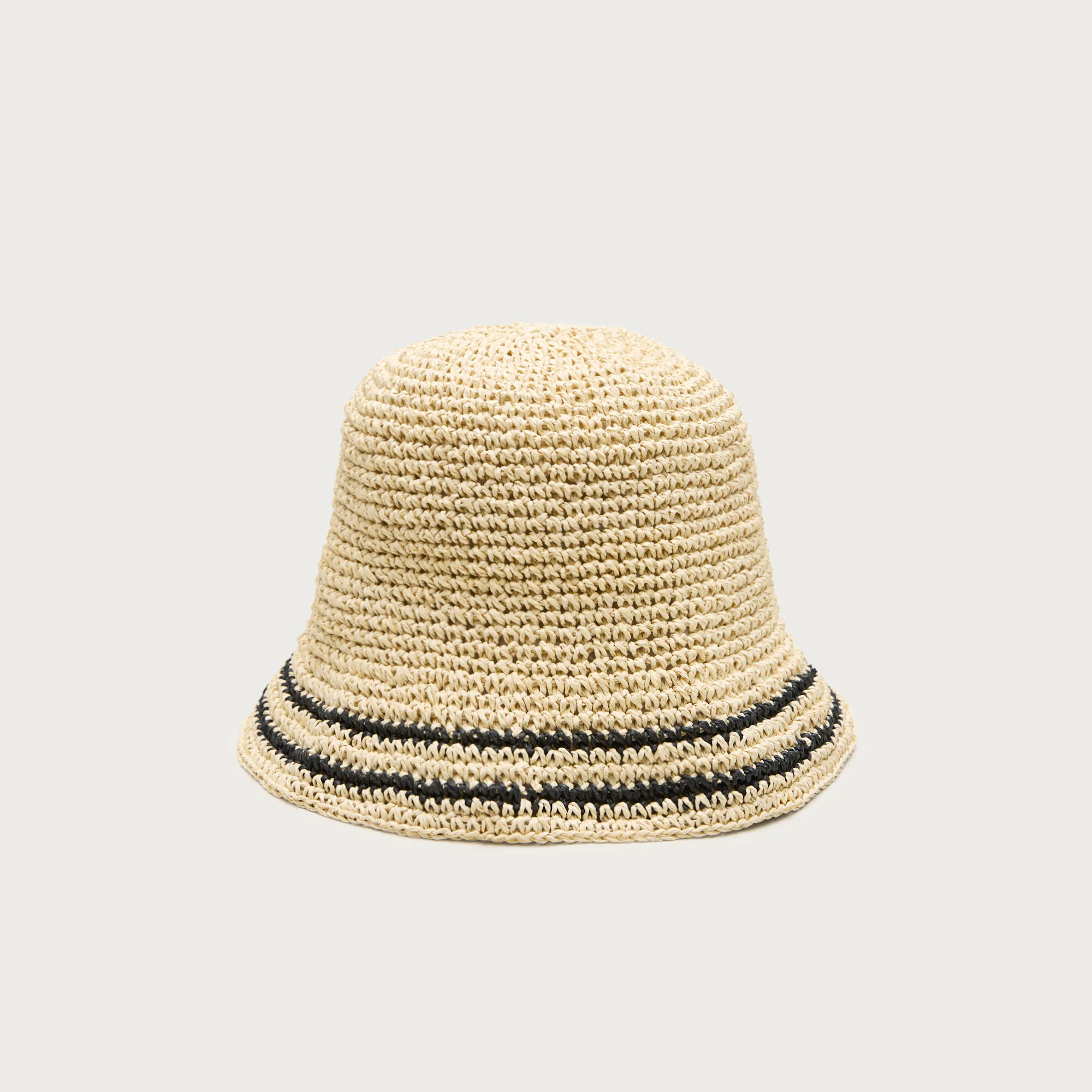Straw bucket hat in stripe | J. Crew US
