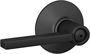 Schlage F40 V LAT 622 Latitude Door Lever, Bed & Bath Privacy Lock, Matte Black | Amazon (US)