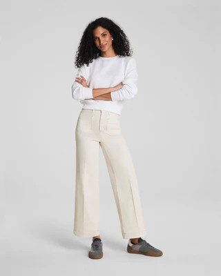 SPANXshape®  Authentic 360 Cropped Wide Leg Jeans with Patch Pockets | Spanx