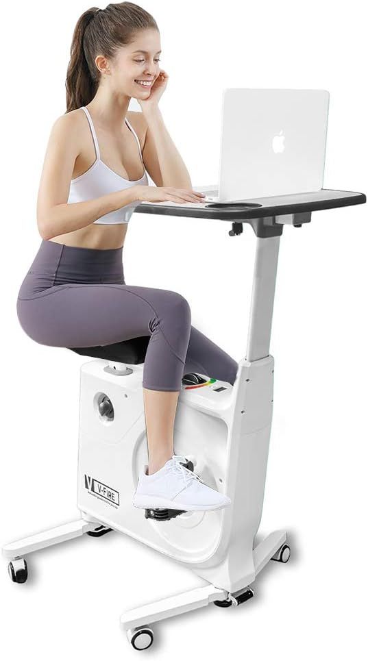 Fit Right 8 Level Magnetic Resistance Exercise Bike Desk, Home and Office Workstation, Standing S... | Amazon (US)