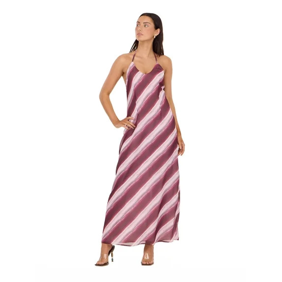 Forever 21 Women's Printed Maxi Dress with Low Back | Walmart (US)
