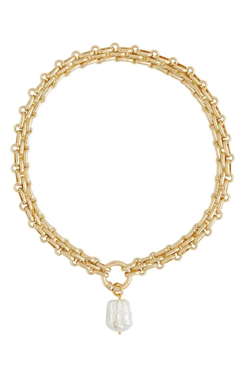 Petit Moments Doris Freshwater Pearl Pendant Necklace in Gold at Nordstrom | Nordstrom