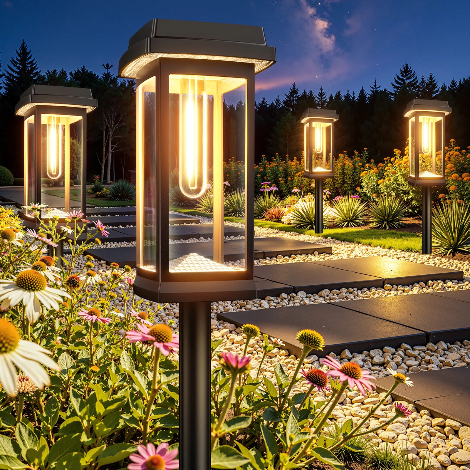 LETMY Solar Pathway Lights Outdoor, Brighter Solar Lights Outdoor Waterproof, Up To 15 Hrs Sturdy... | Wayfair North America