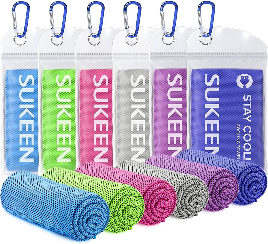 Sukeen Cooling Towels 6 Pack (40"x12") for Neck and Face, Quick Dry Sport Camping Cold Towel for ... | Amazon (US)