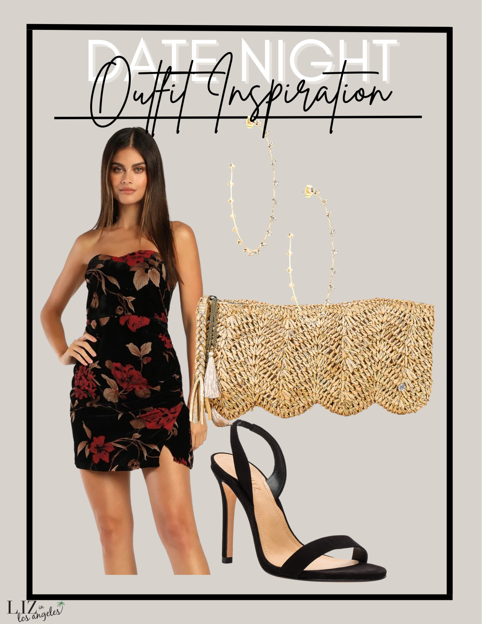 This date night outfit is an adorable mini dress and gold clutch with a simple black heel.  This date night dress is also a great wedding guest outfit or going out dress.  This wedding guest dress is the perfect special occasion outfit to feel fun and flirty 

#LTKstyletip #LTKSeasonal #LTKFind