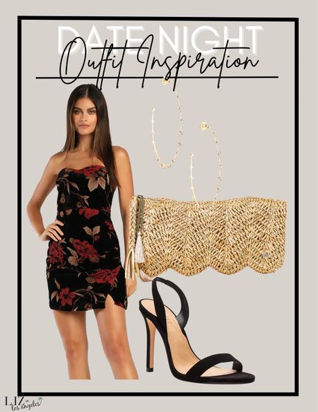 This date night outfit is an adorable mini dress and gold clutch with a simple black heel.  This date night dress is also a great wedding guest outfit or going out dress.  This wedding guest dress is the perfect special occasion outfit to feel fun and flirty 

#LTKstyletip #LTKSeasonal #LTKFind