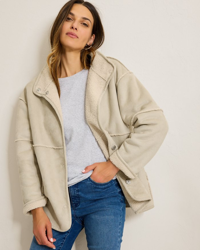 Reversible Faux Shearling Coat | Tommy Bahama