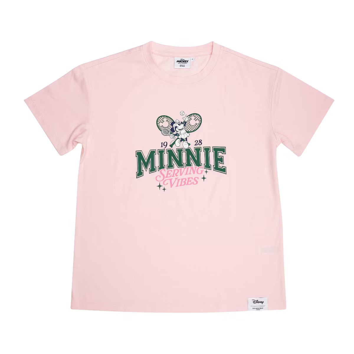 Women's Minnie Serving Vibes Short Sleeve Graphic Shirt - Light Pink | Target