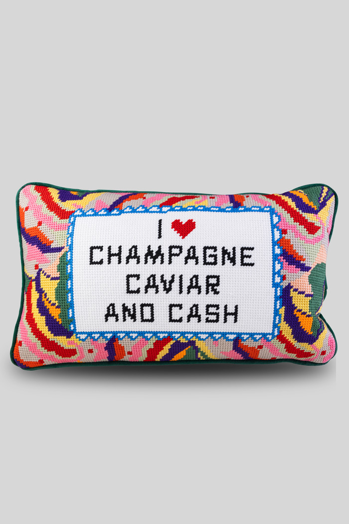 Caviar and Cash Needlepoint Pillow | Nordstrom