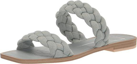 Dolce Vita Indy Light Blue Denim Slip On Open Square Toe Woven Straps Sandals (6, Light Blue Deni... | Walmart (US)