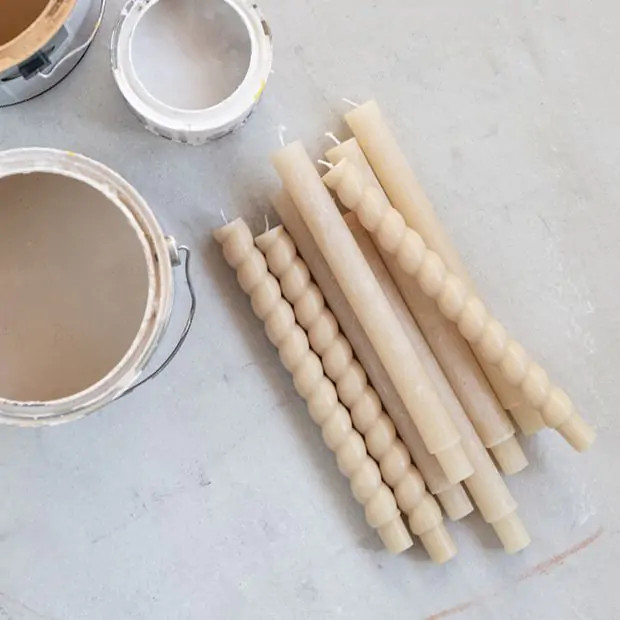 Unscented Powder Taper Candle Set of 12 | Antique Farm House