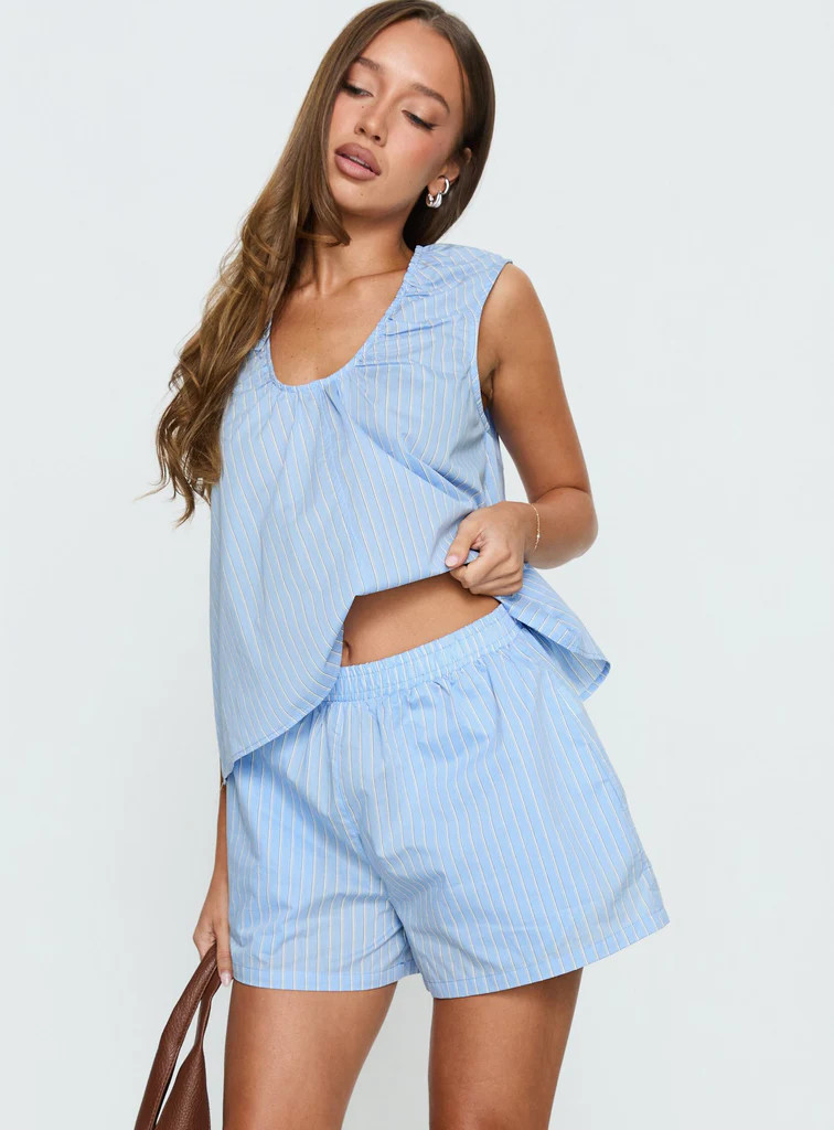 Carambola Mid Rise Shorts Blue | Princess Polly US