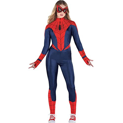 Party City Spider-Girl Costume for Women - Marvel Comics Superhero Costume Includes Zip-Up Raglan Top, Leggings, & Eye Mask - Costumes for Halloween, Birthday Parties & Themed Events | Amazon (US)