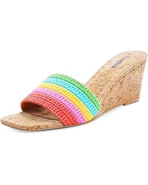 Wedge Sandals for Women Open Toe Wedge Heels Womens High Heel Sandal Square Toe Heeled Wedge Sand... | Amazon (US)