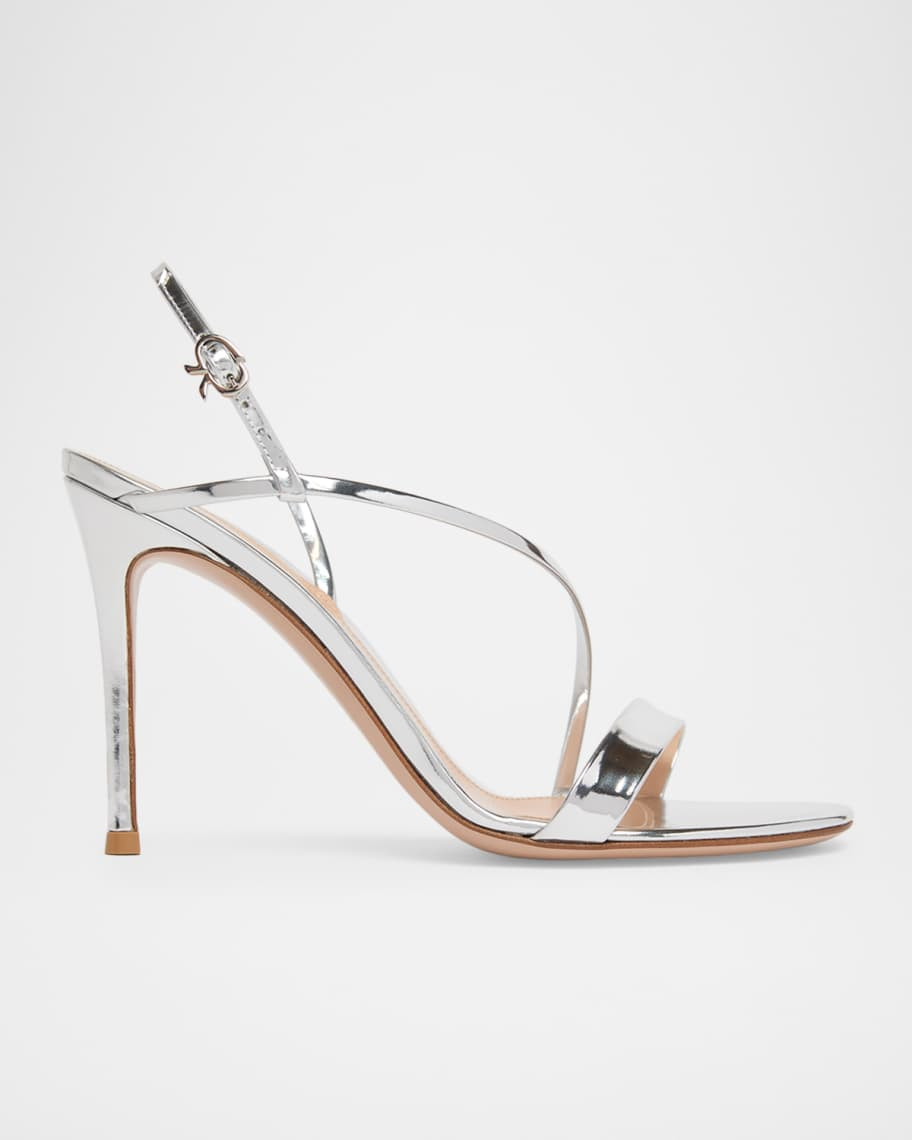 Gianvito Rossi 95MM Metallic Leather Sandals | Neiman Marcus