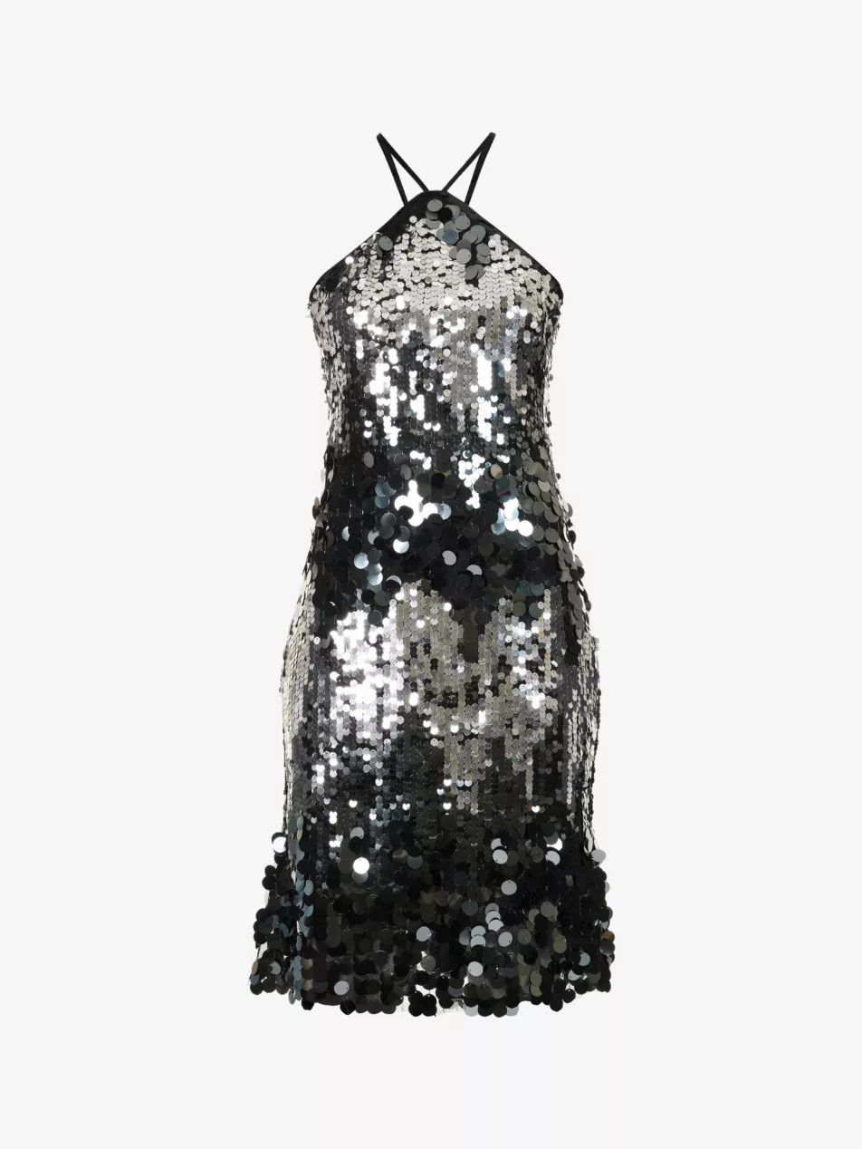 Sequin-embellished halterneck woven mini dress | Selfridges