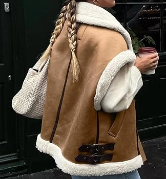 loveimgs Women's Winter Warm Suede Sherpa Leather Vest Jacket Zip Up Sleeveless Lambwool Fur Coat... | Amazon (US)