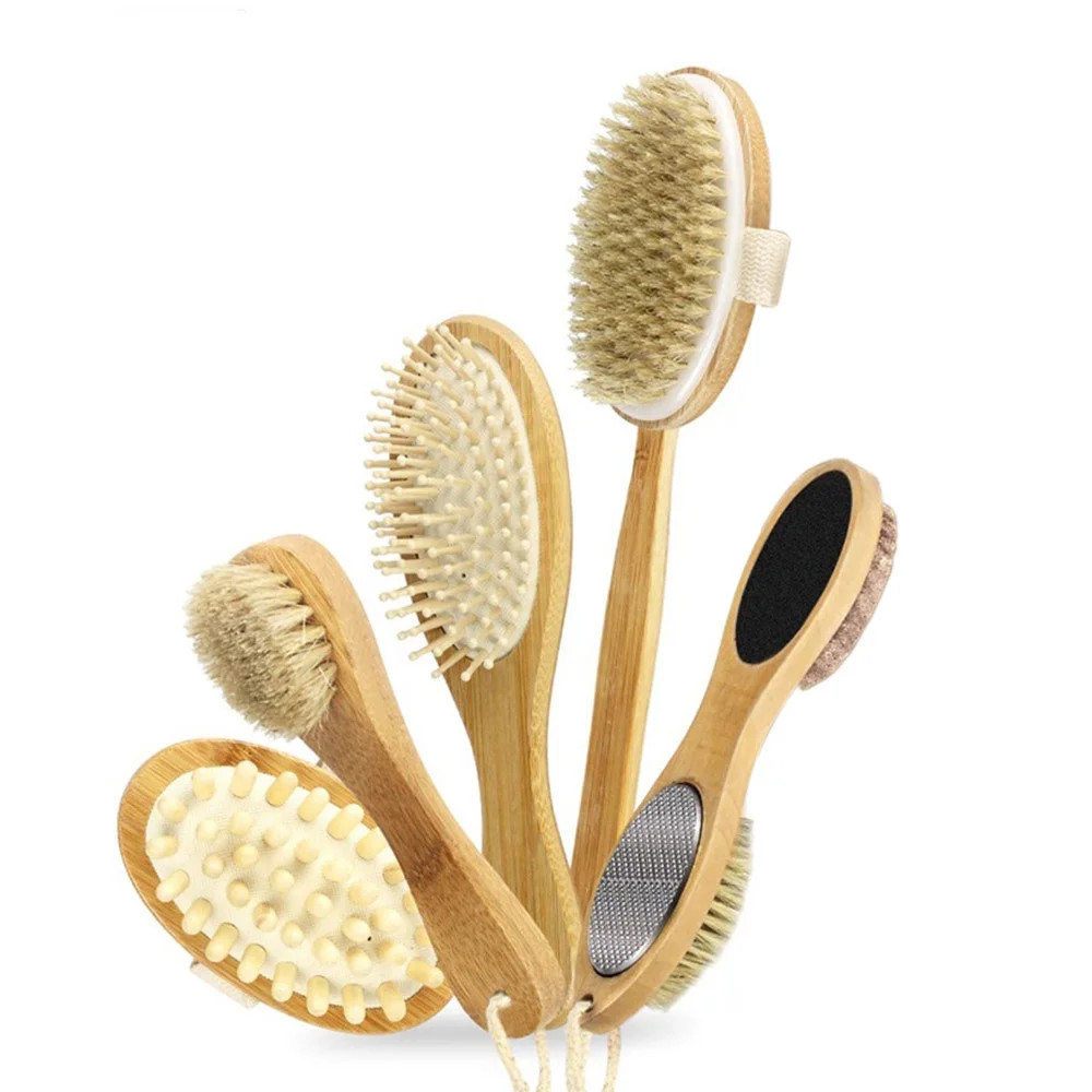 Romacci 5PCS Body Massage Brush Soft Bristles Bathing Scrubber Massager for Hair Head Back Leg Fo... | Walmart (US)