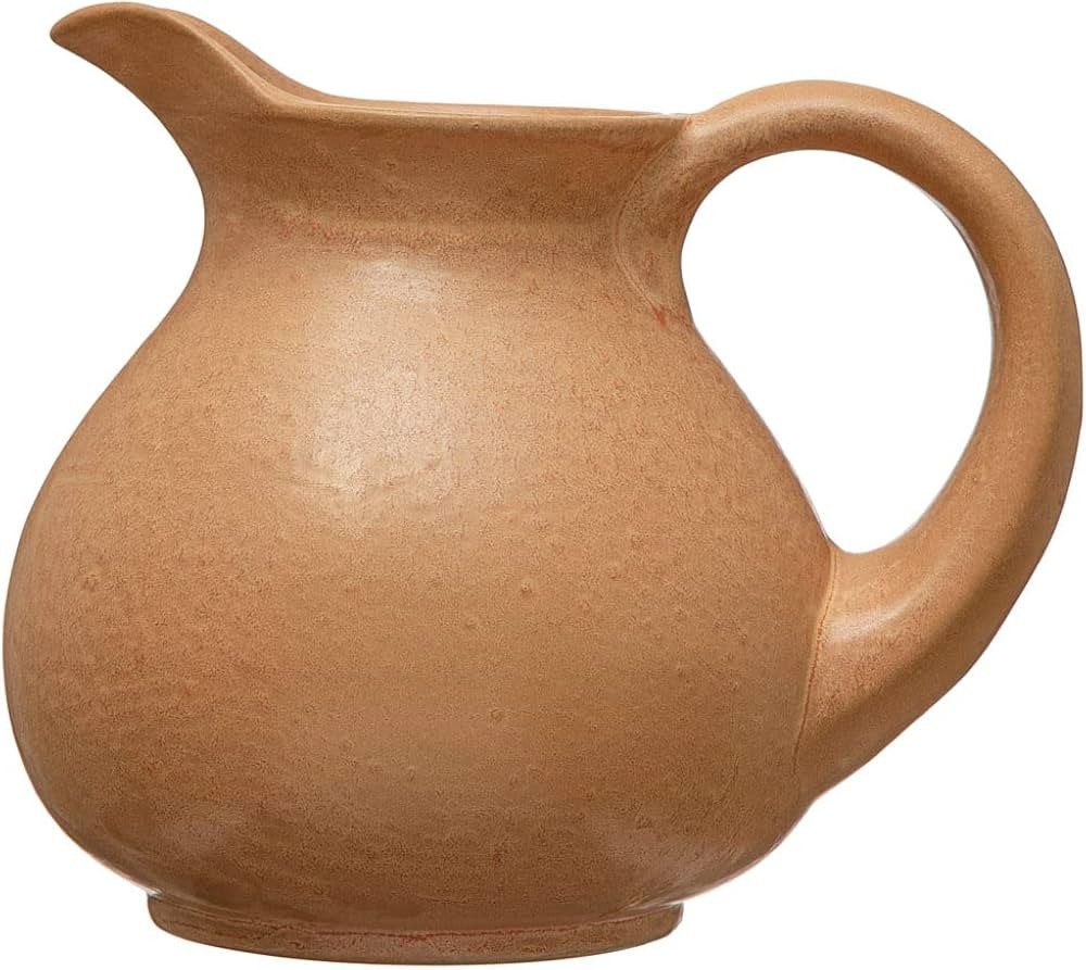 Creative Co-Op Stoneware, Reactive Glaze Pitcher, 8" L x 6" W x 7" H, Terracotta | Amazon (US)
