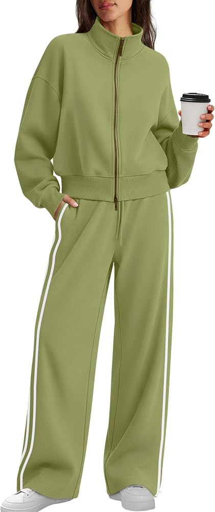 ReachMe Womens Sweatsuits 2 Piece Set Fall Airport Travel Outfits | Amazon (US)