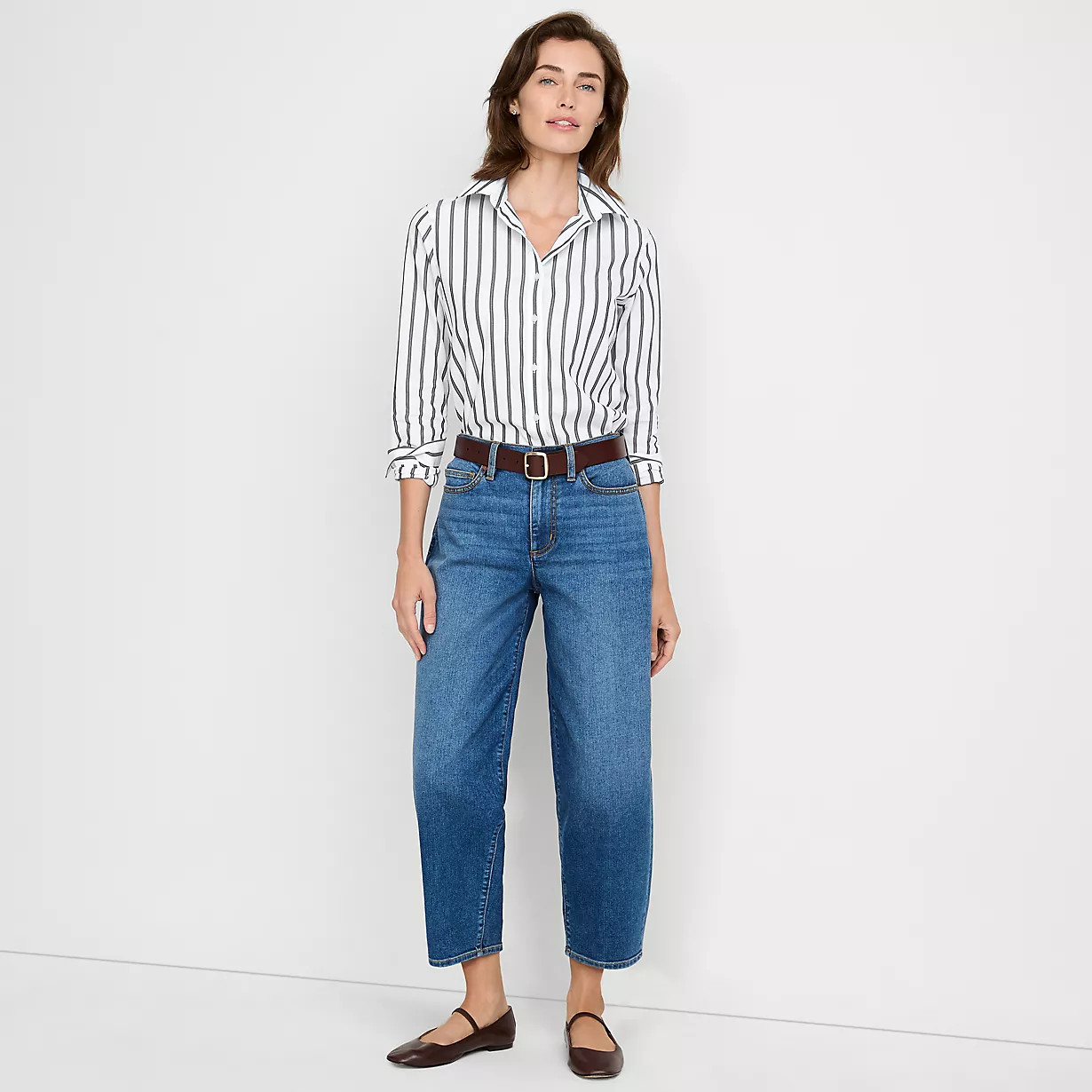 Women's Recover High Rise Barrel Leg Ankle Jeans | Lands' End (US)
