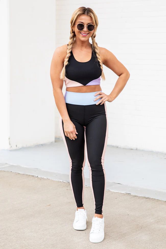 One Of A Kind Black Colorblock Leggings FINAL SALE | Pink Lily