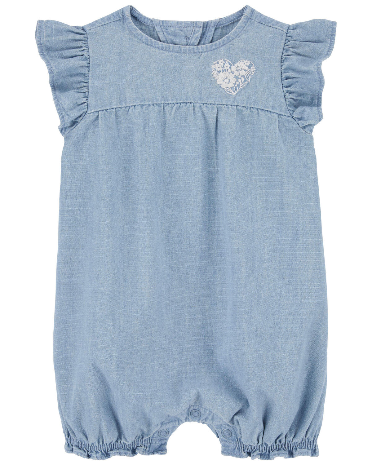 Chambray Baby Chambray Flutter Romper | carters.com | Carter's