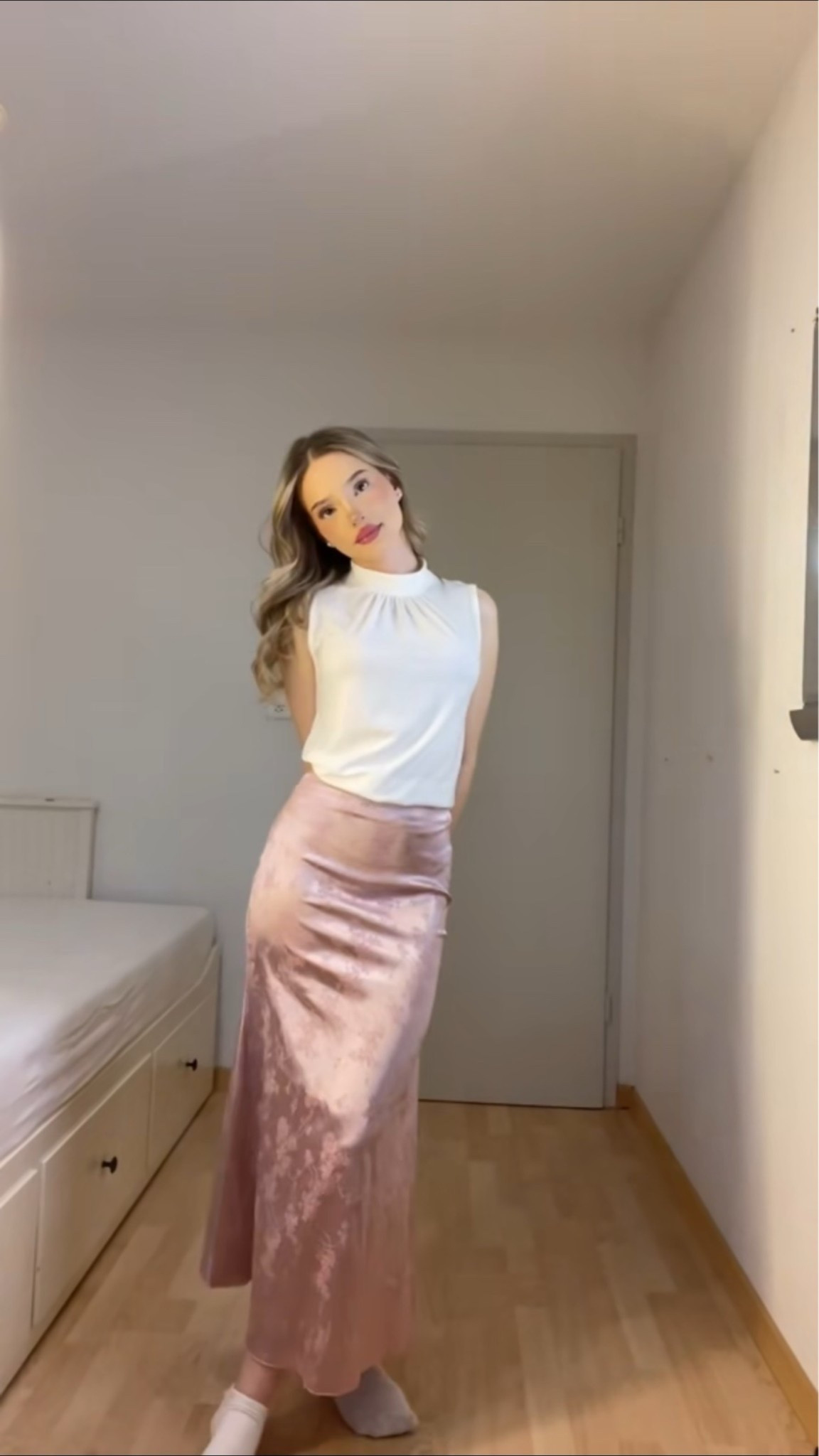 Pink Satin Modest Outfit

pink satin skirt outfit, modest outfit, modest fashion, modest summer outfit, satin maxi skirt, white top outfit, feminine outfit, elegant modest outfit, soft feminine style, classy summer outfit, pink maxi skirt, romantic outfit, feminine summer style, chic outfit, elegant summer outfit, modest feminine style, summer fashion, outfit inspiration