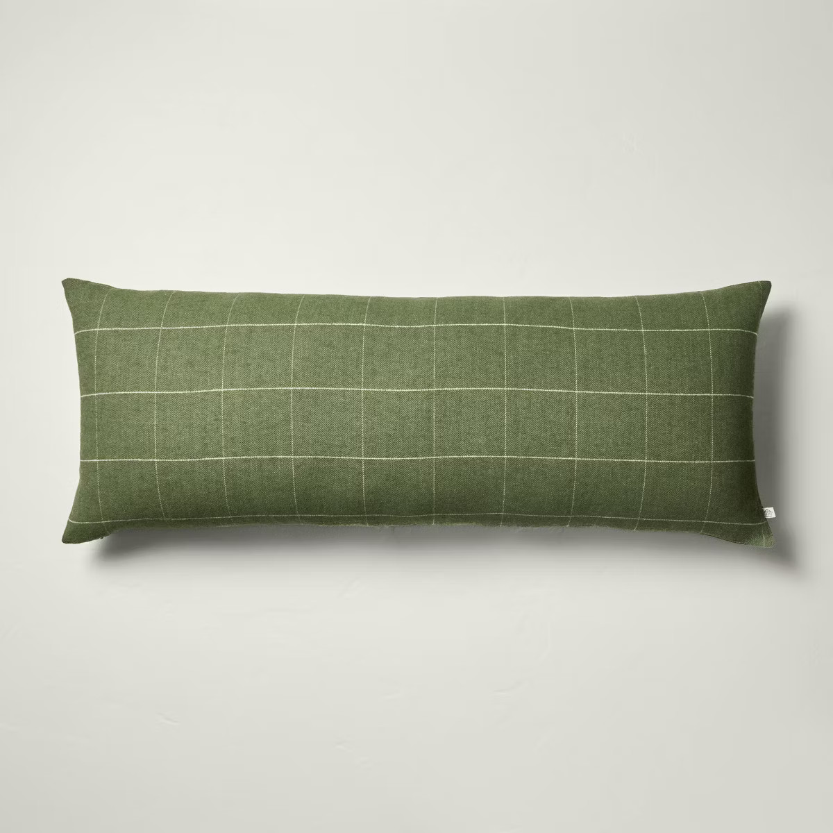 14"x36" Windowpane Plaid Oblong Bed Pillow Dark Green - Hearth & Hand™ with Magnolia | Target