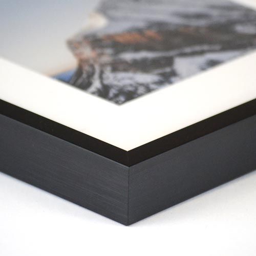 10" x 10" Flat Metal Frame in Satin Black, Single Matted | Frame It Easy