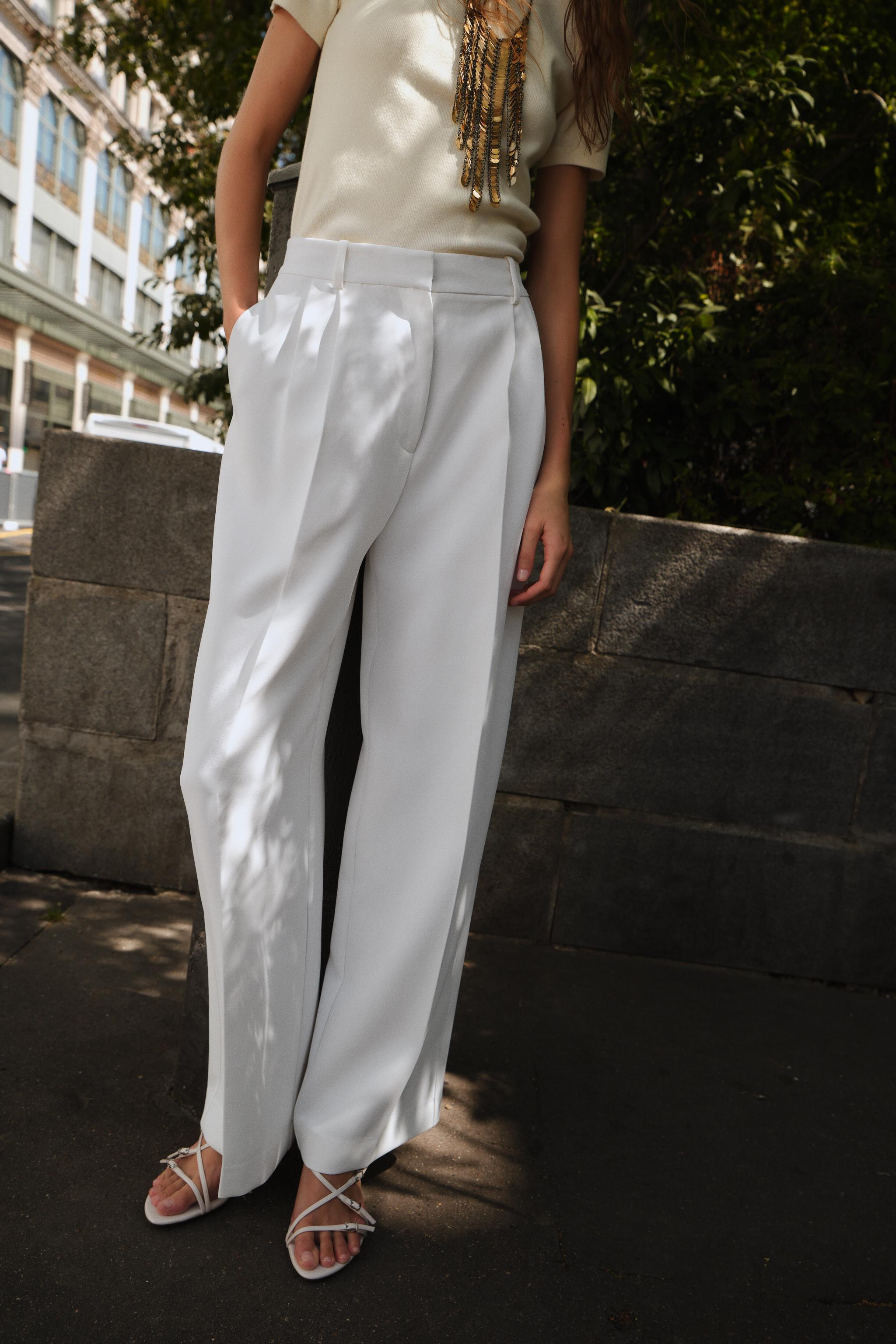 WIDE-LEG TROUSERS WITH DARTS | Zara UK