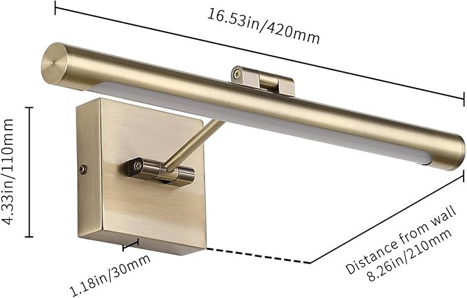 Joosenhouse LED Picture Lights for Paintings Bronze Finish 16.53" Long Swing Arm Display Wall Art... | Amazon (US)