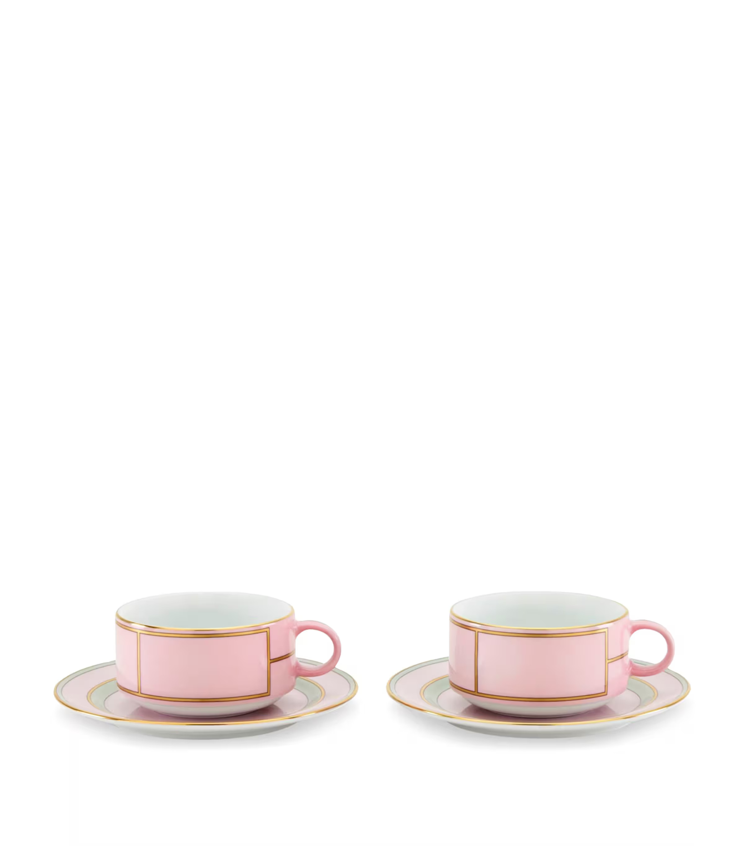 Set of 2 Porcelain Colonna Diva Rosa Teacups and Saucers | Harrods